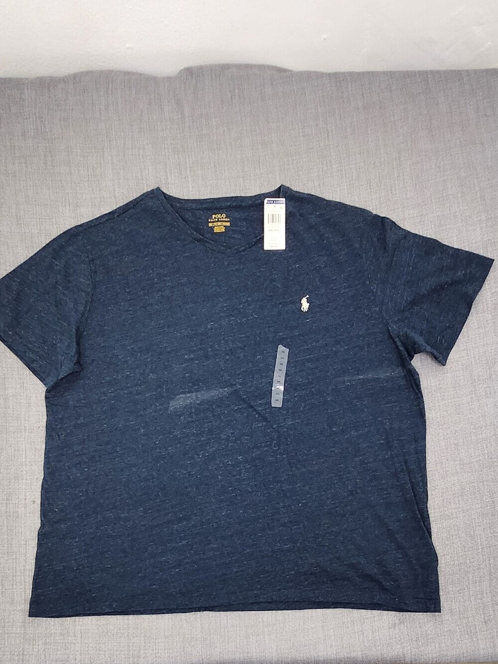 Polo Ralph Lauren Flawed 100% Cotton Eclipse Blue V Neck Short Sleeve Tee. XXL